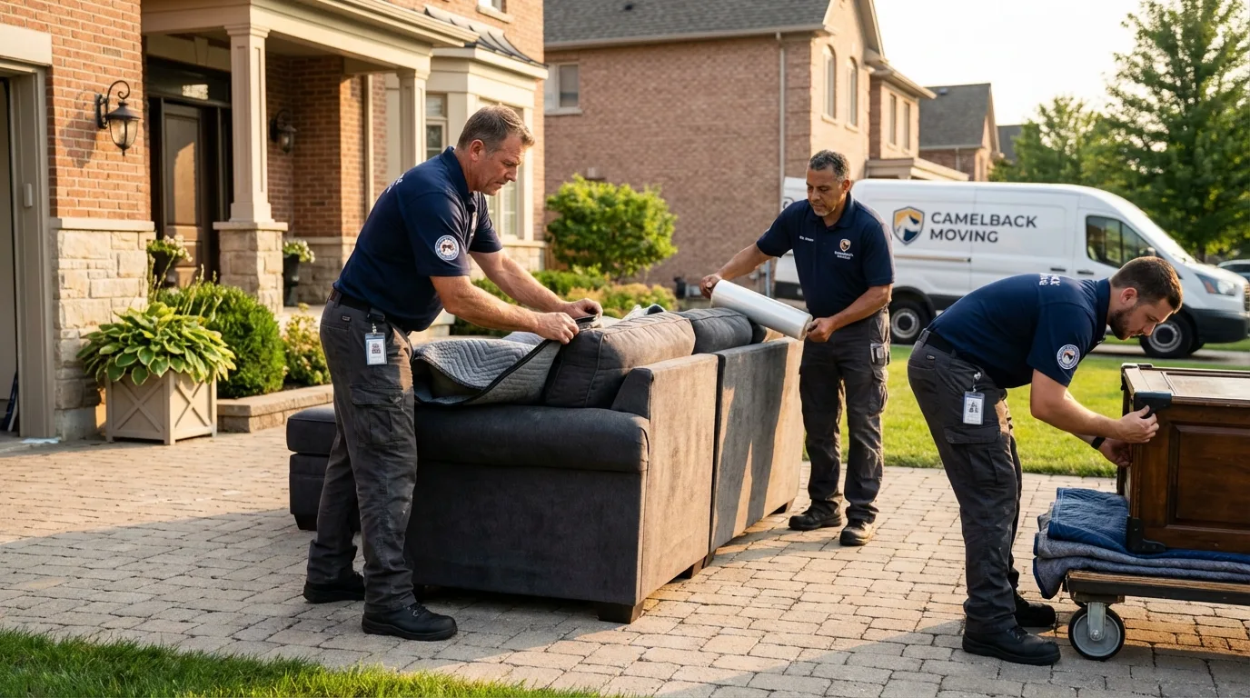 Large estate moving crew wrapping furniture in Copperas Cove, TX