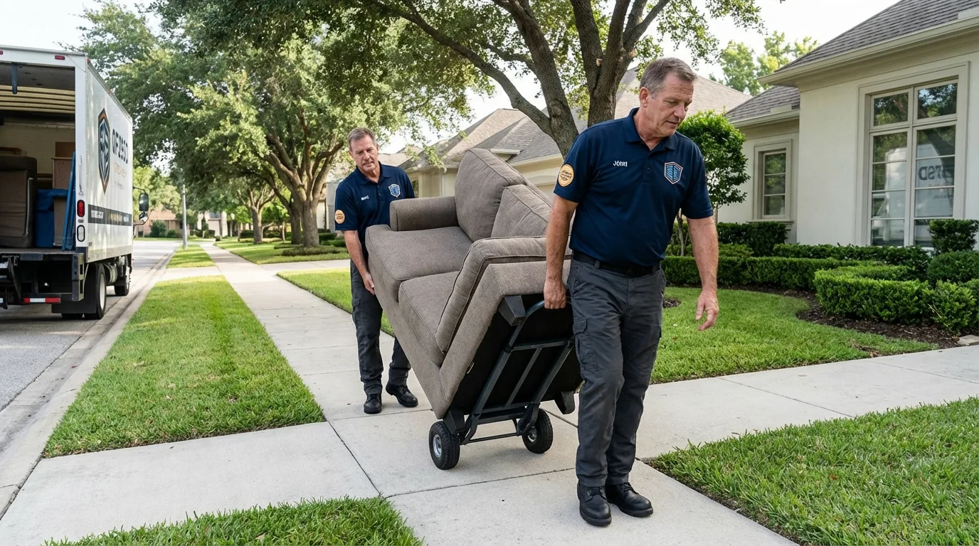 Local residential moving crew loading furniture in Copperas Cove, TX